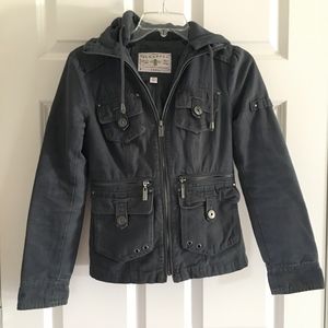 SUGARFLY Cargo Canvas Jacket Charcoal Gray MCBJ255